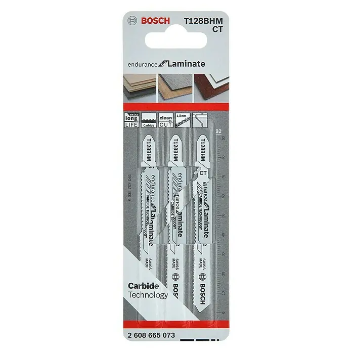 Bosch Decoupeerzaagblad - Laminaat, 3 -delig, T-schacht - Vooraanzicht