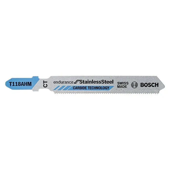 Bosch Stichsägeblatt T 118 AHM Endurance for Stainless Steel - Metall, 3 -tlg., T-Schaft - Rechte Seitenansicht