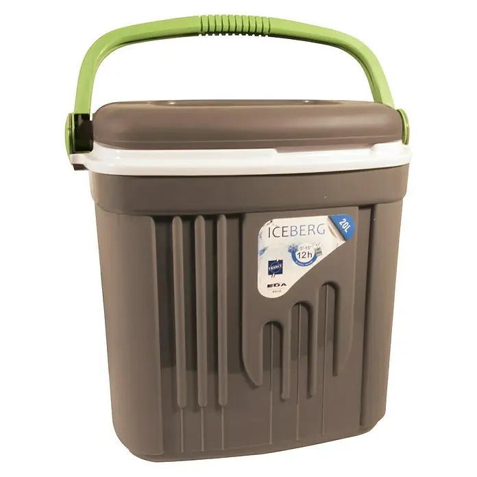 Kühlbox Iceberg - 20 l, L x B x H: 39 x 28 x 38,5 cm, Grau/Grün