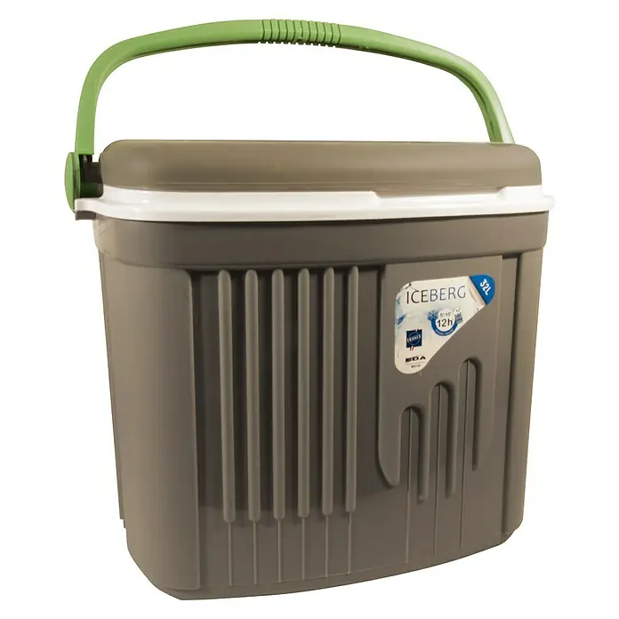 Kühlbox Iceberg - 32 l, L x B x H: 47 x 32,5 x 41,5 cm, Grau/Grün