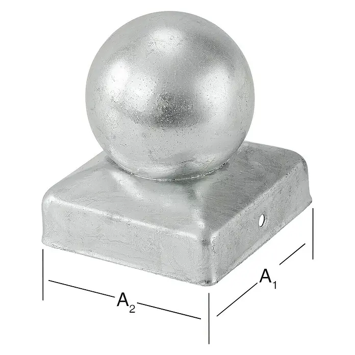 Vormann Pfostenkappe Kugel - L x B: 70 x 70 mm, Edelstahl