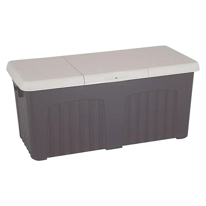Progarden Kissenbox Pandora - 125 x 57 x 56 cm, Kunststoff, Anthrazit, Beige