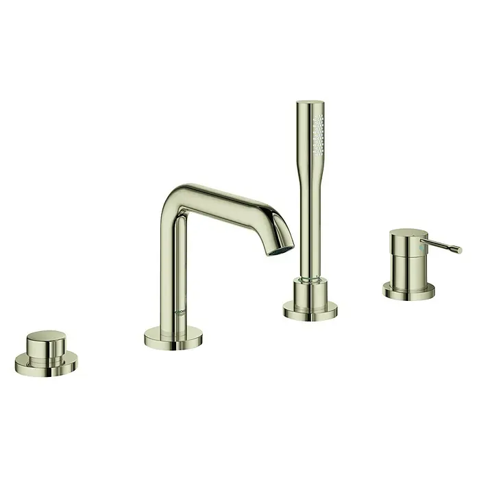 Grohe Essence Wannenrandarmatur - 4-Loch, Nickel, Glänzend - Linke Seitenansicht