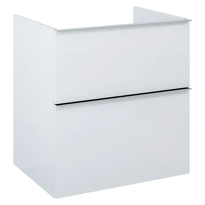 Riva Look Waschtischunterschrank - 60 x 44,9 x 63,5 cm, Weiß, Hochglanz - Vorderansicht
