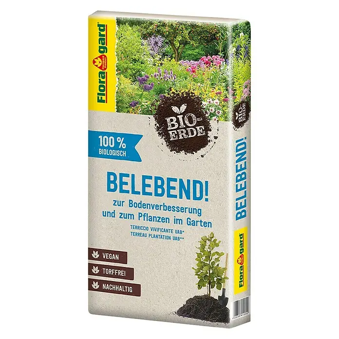 Floragard Bio-Erde Belebend! - 60 l - Linke Seitenansicht
