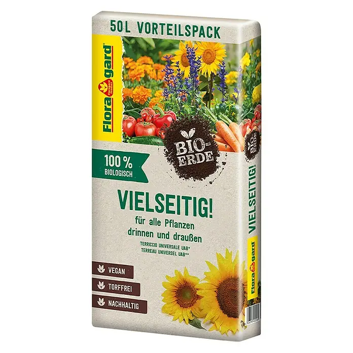 Floragard Bio-Erde Vielseitig! - 50 l - Linke Seitenansicht