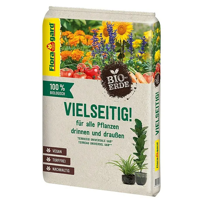 Floragard Bio-Erde Vielseitig! - 10 l - Linke Seitenansicht