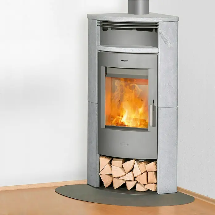 Fireplace Kaminofen Malta - 6 kW, Raumheizvermögen: 108 m³, Verkleidung: Speckstein, Gussgrau