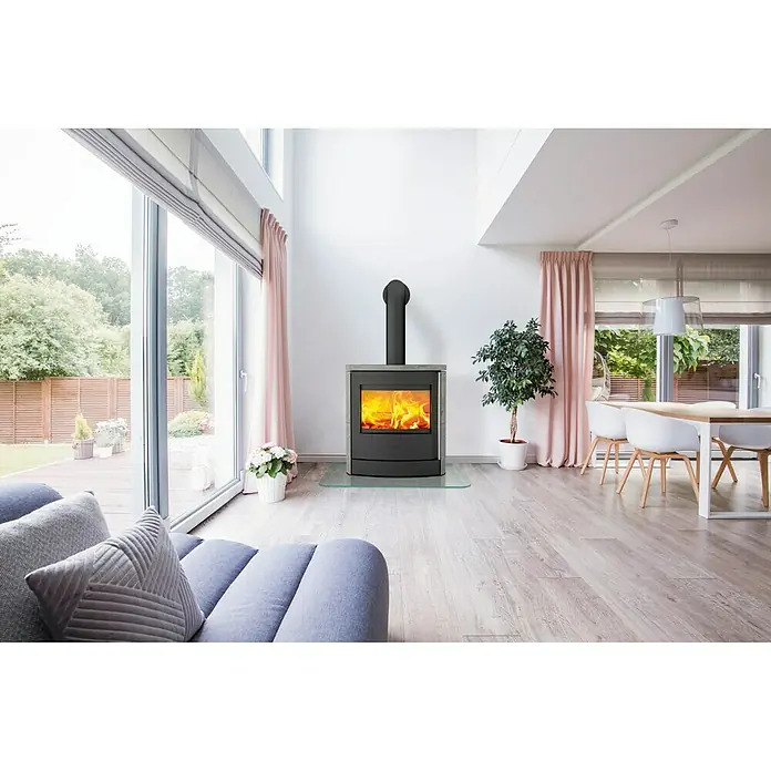 Fireplace Kaminofen Adamis - 7 kW, Raumheizvermögen: 126 m³, Verkleidung: Speckstein, Schwarz