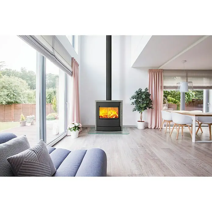 Fireplace Kaminofen Adamis - 7 kW, Raumheizvermögen: 126 m³, Verkleidung: Speckstein, Schwarz