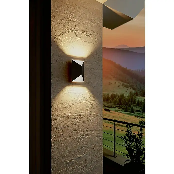 Eglo Wandlamp voor buiten Predazzo - 5 W, 14 x 7,5 x 21 cm, Antraciet, Wit, IP44