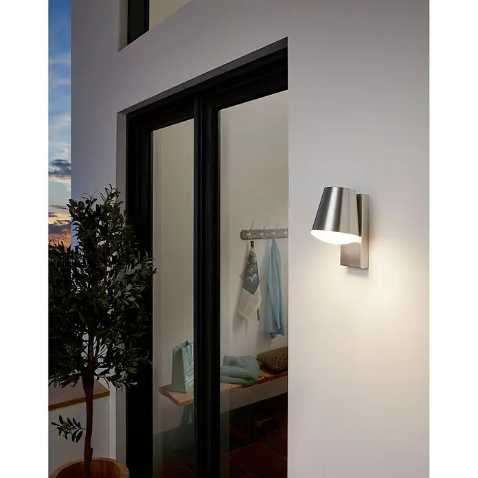 Eglo LED-Außenwandleuchte Caldiero-C - 9 W, L x H: 14 x 24 cm, Edelstahl