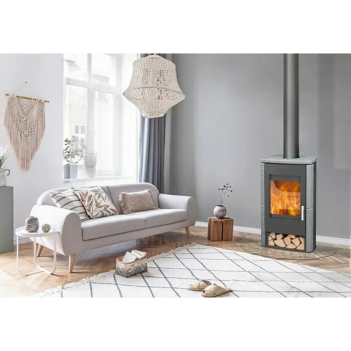 Fireplace Kaminofen Brasil - 6 kW, Raumheizvermögen: 108 m³, Verkleidung: Speckstein, Schwarz