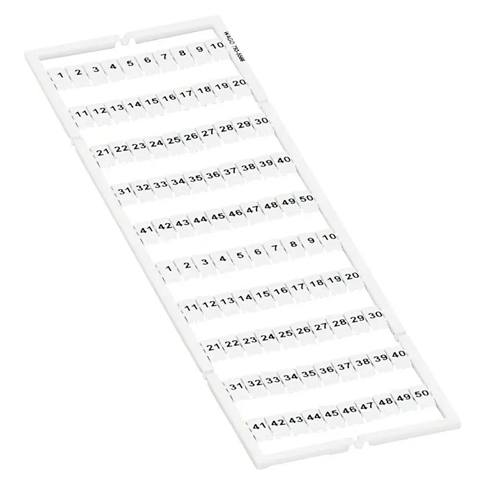 Wago Beschriftungsbogen S 793-5566 - Zahlen (1 - 50), 2 Stk. - Vorderansicht