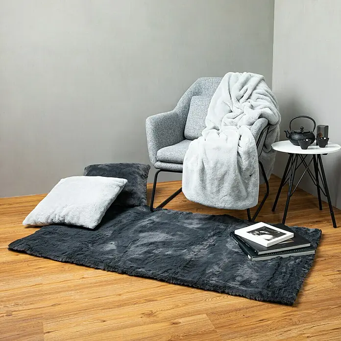 Kissen Happy - Silber, 48 x 48 cm, 100 % Polyester