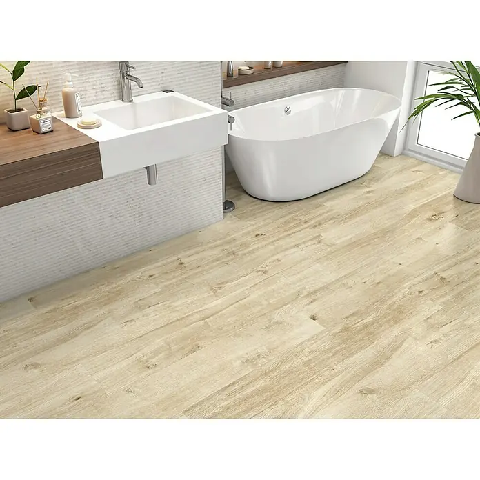 BHS Showroom Revestimiento cerámico Nival Dunas - 30 x 90 cm, Blanco, Rectificado, Efecto piedra