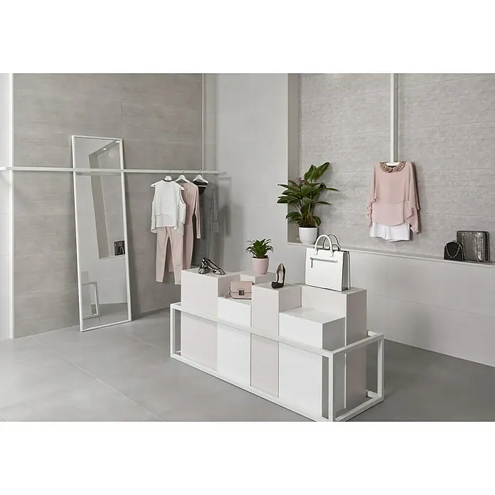 BHS Showroom Revestimiento cerámico Ephemeral - 40 x 120 cm, Gris, Rectificado