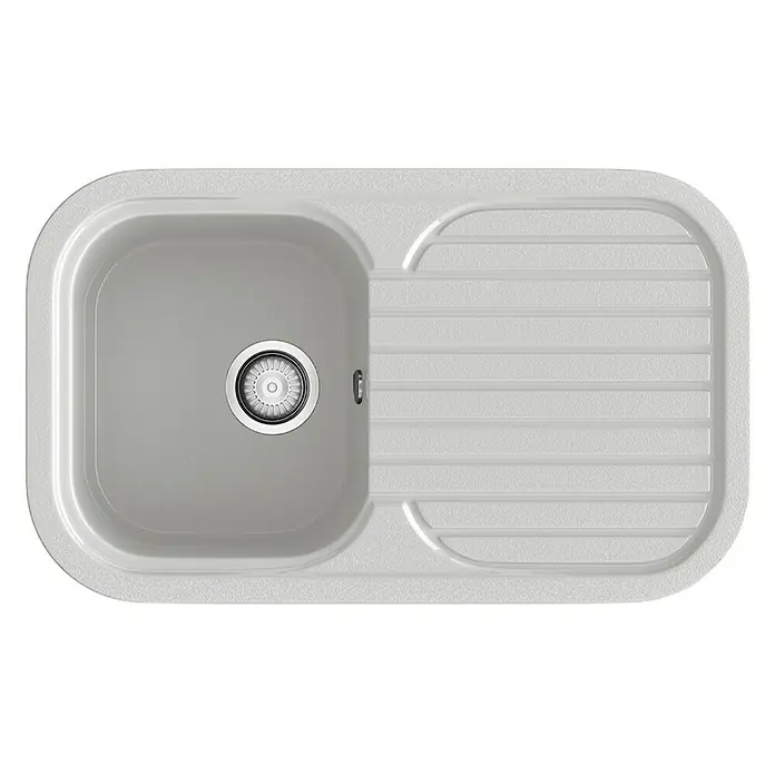 Poalgi Fregadero encastrable Coral - 48,5 x 81 cm, 1 cubeta, Gelcoat, Blanco