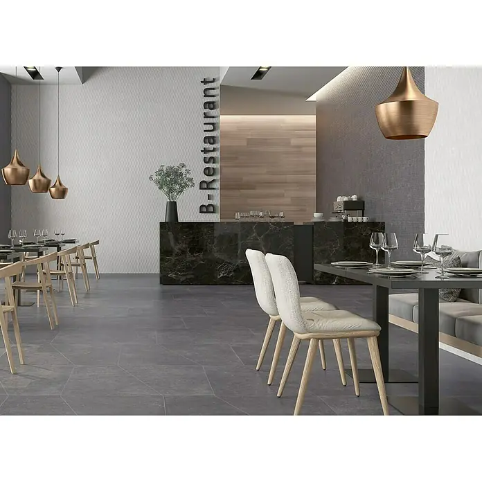 BHS Showroom Revestimiento de pared Face 3D Decor - 30 x 90 cm, Gris, Rectificado, Efecto piedra