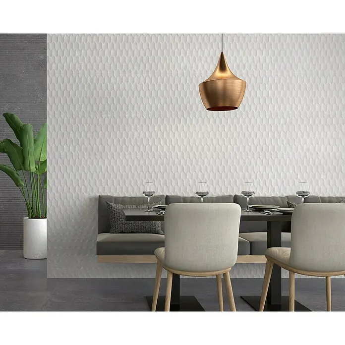 BHS Showroom Revestimiento de pared Face 3D Decor - 30 x 90 cm, Gris, Rectificado, Efecto piedra