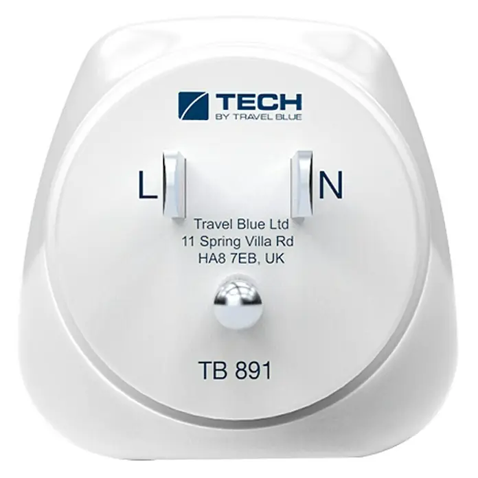 Adaptador de viaje mundial a Estados Unidos - Blanco
