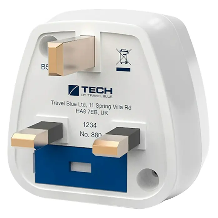 Adaptador de viaje mundial a Reino Unido - Blanco