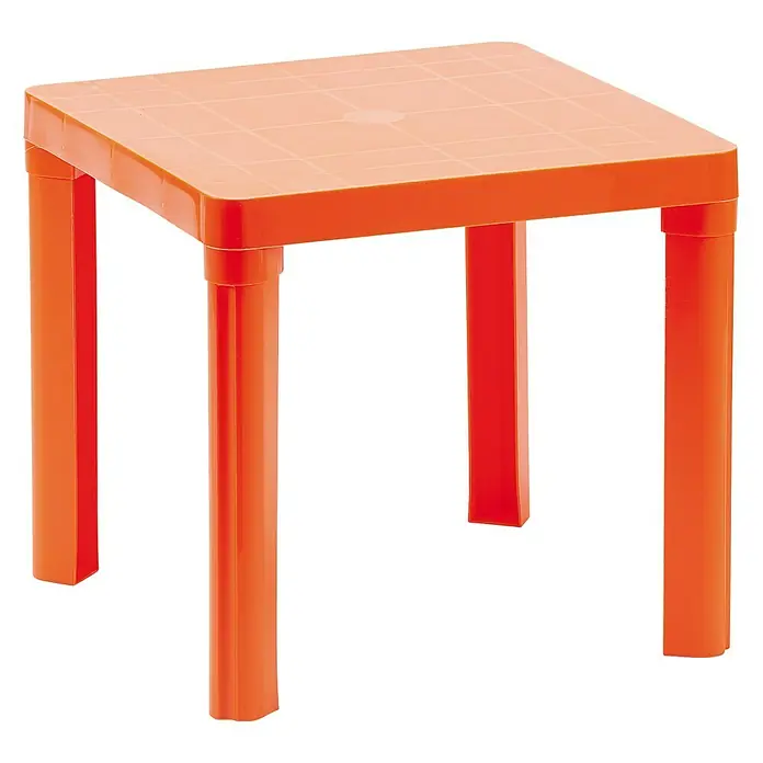 Kinder-Gartentisch Baby - 46 x 46 x 42 cm, Kunststoff, Orange, Steckbare Füße