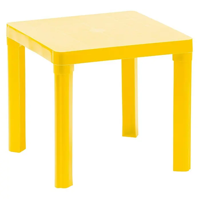 Kinder-Gartentisch Baby - 46 x 46 x 42 cm, Kunststoff, Gelb, Steckbare Füße