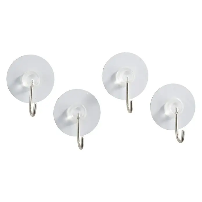 Wenko Colgador adhesivo Static-Loc - Plástico, Blanco, 4 ud.