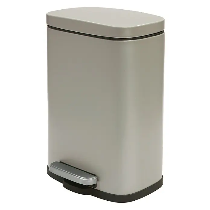 Spirella Cubo con pedal Akira - 5 l, Topo, Rectangular, Acero inoxidable