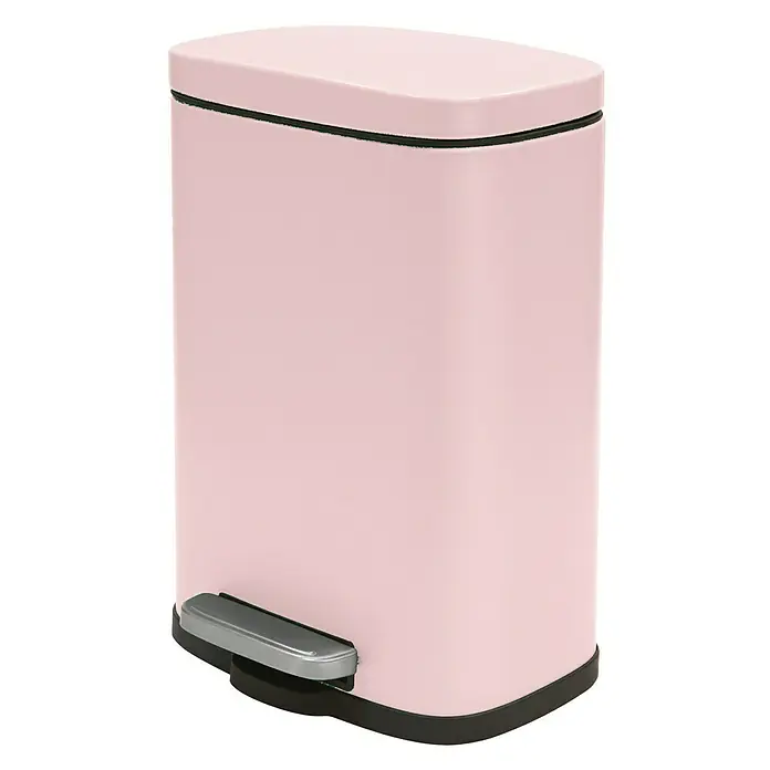Spirella Cubo con pedal Akira - 5 l, Rosa, Rectangular, Acero inoxidable