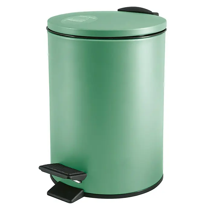 Spirella Cubo con pedal Adelar - 3 l, Verde, Redonda, Acero inoxidable