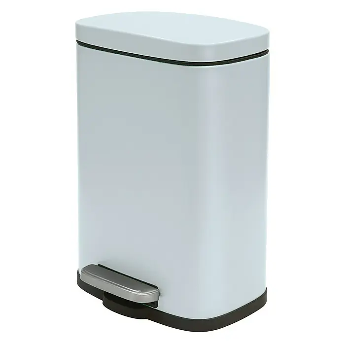 Spirella Cubo con pedal Akira - 5 l, Azul claro, Rectangular, Acero inoxidable