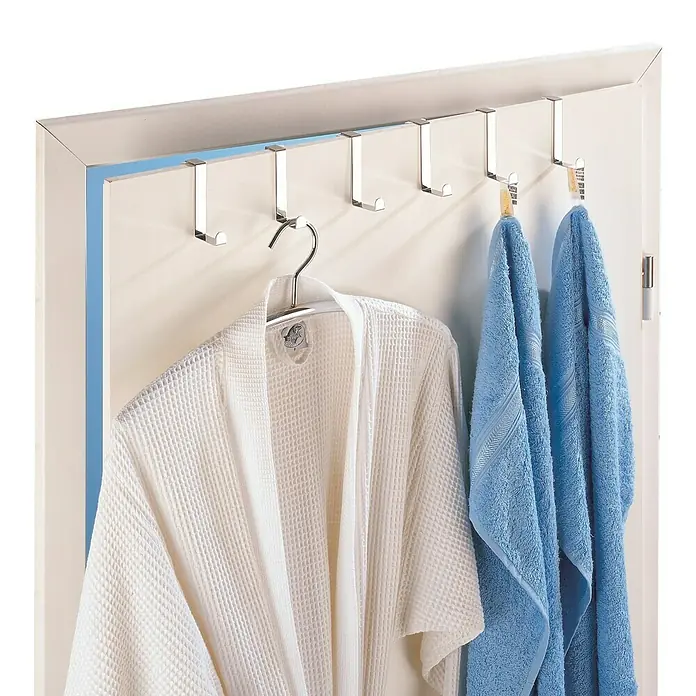 Wenko Gancho de puerta - Acero inoxidable, 6 ud.