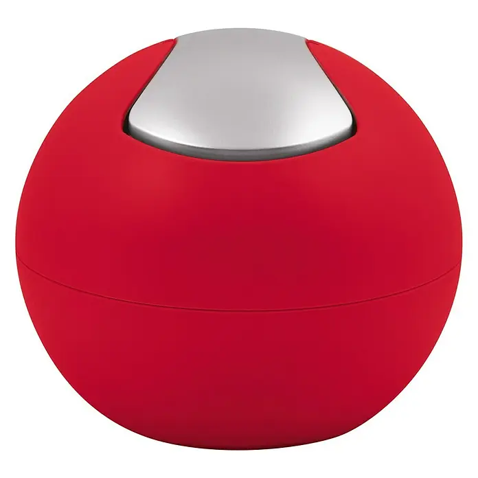 Spirella Cubo de basura de baño Bowl - 1 l, Rojo, Redonda, Poliestireno
