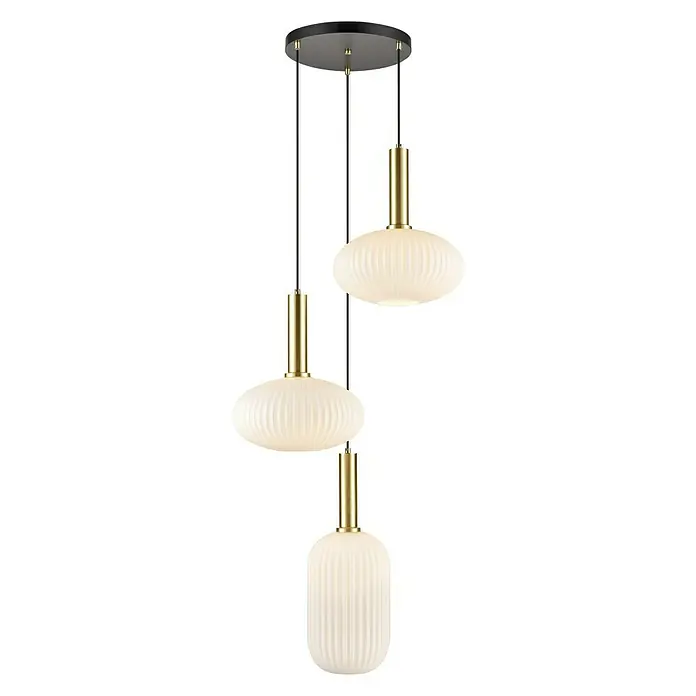 Tween Light Pendelleuchte Liann - Höhe: 150 cm, Weiß/Riffel