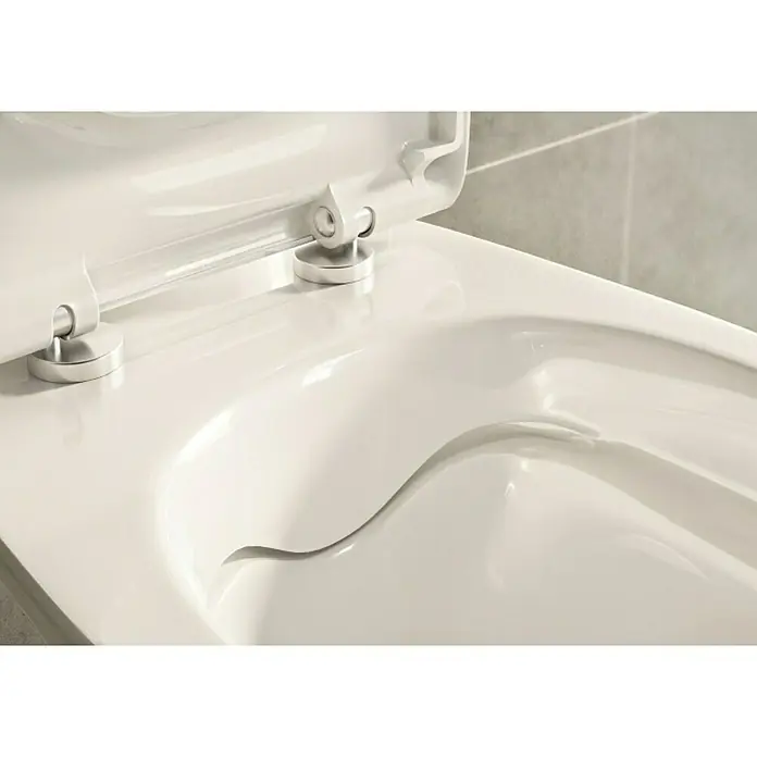 Wand-WC-Set Arteco - Spülrandlos, Ohne Spezialglasur, Spülform: Tief, WC Abgang: Waagerecht, Weiß - Vorderansicht