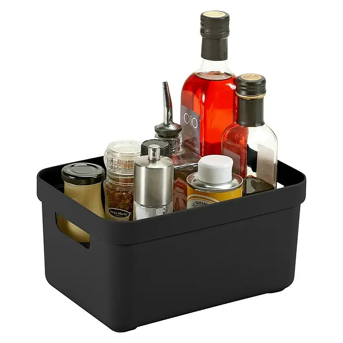 Sunware Aufbewahrungsbox Sigma Home - L x B x H: 25,2 x 18 x 12,2 cm, Kunststoff, Schwarz - Anwendungsbeispiel