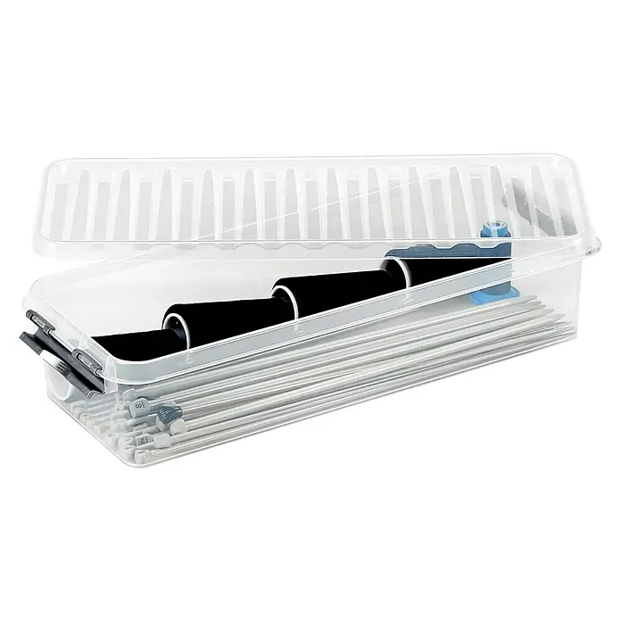 Sunware Aufbewahrungsbox Q-Line - L x B x H: 48,5 x 19 x 10,5 cm, Kunststoff, Transparent, Farbe Griff: Schwarz - Anwendungsbeispiel