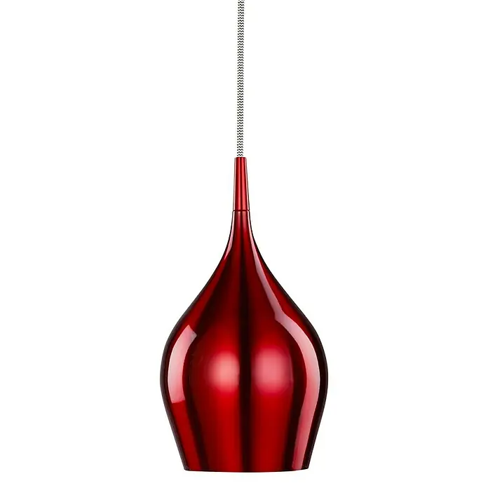 Searchlight Pendelleuchte Vibrant - 40 W, L x B x H: 12 x 12 x 142 cm, Rot, E14, 120 mm - Vorderansicht