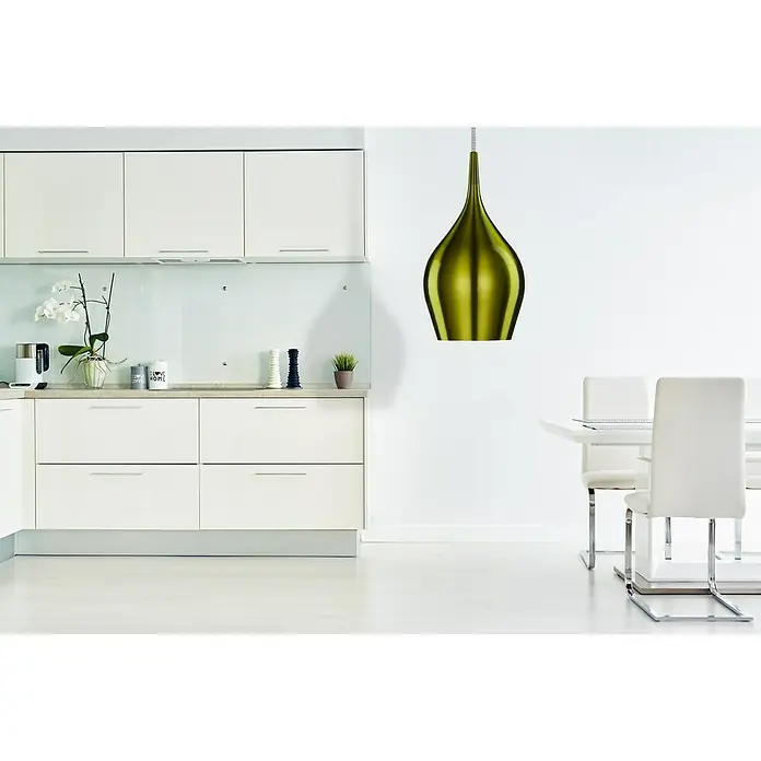 Searchlight Pendelleuchte Vibrant - 40 W, L x B x H: 12 x 12 x 142 cm, Grün, E14, 120 mm - Stimmungsaufnahme