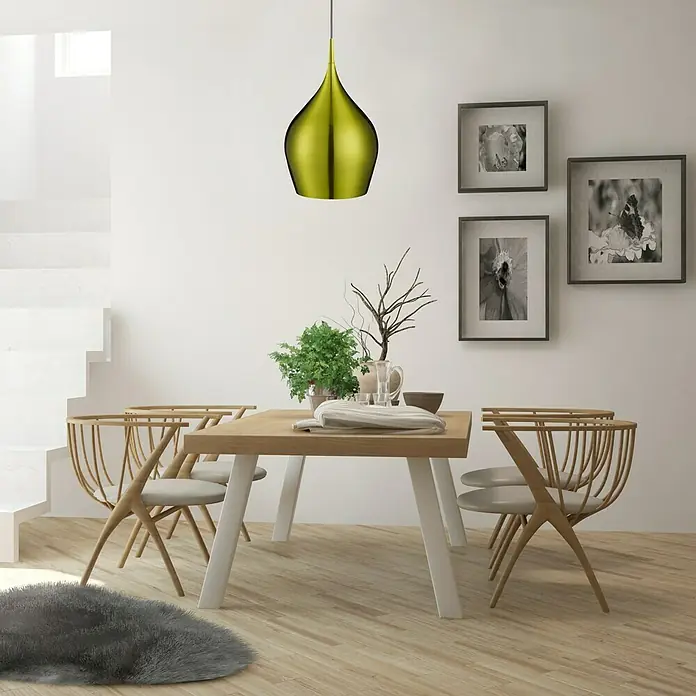 Searchlight Pendelleuchte Vibrant - 60 W, L x B x H: 26 x 26 x 160 cm, Grün, E27, 260 mm - Stimmungsaufnahme
