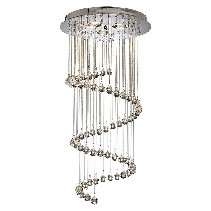 Searchlight Pendelleuchte Hallway - 165 W, L x B x H: 39 x 39 x 80 cm, Chrom, G9 - Vorderansicht