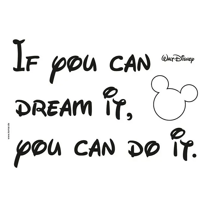 Komar Disney Edition 4 Dekosticker You Can Do It - 13 -tlg., Schwarz/Weiß - Vorderansicht