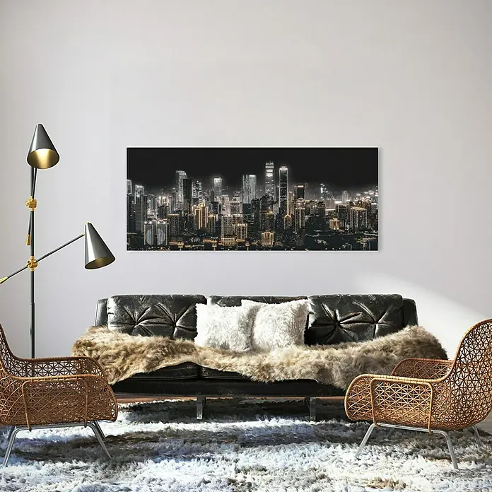 Glasbild Shining City - Shining City, B x H: 125 x 50 cm - Stimmungsaufnahme