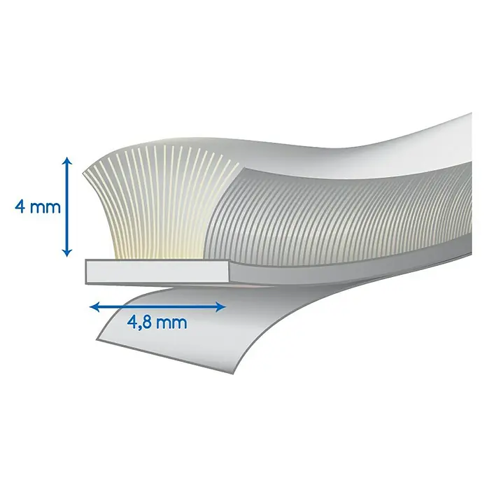 Valcomp by Mantion Brtva četke - Sive boje, 11 m x 4,8 mm x 4 mm, Prikladno za: Klizna vrata - Pogled sprijeda