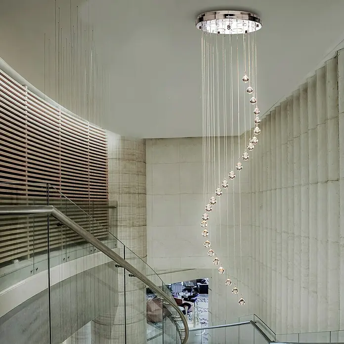 Searchlight Pendelleuchte Hallway - 175 W, L x B x H: 30 x 30 x 180 cm, Chrom, GU10 - Stimmungsaufnahme