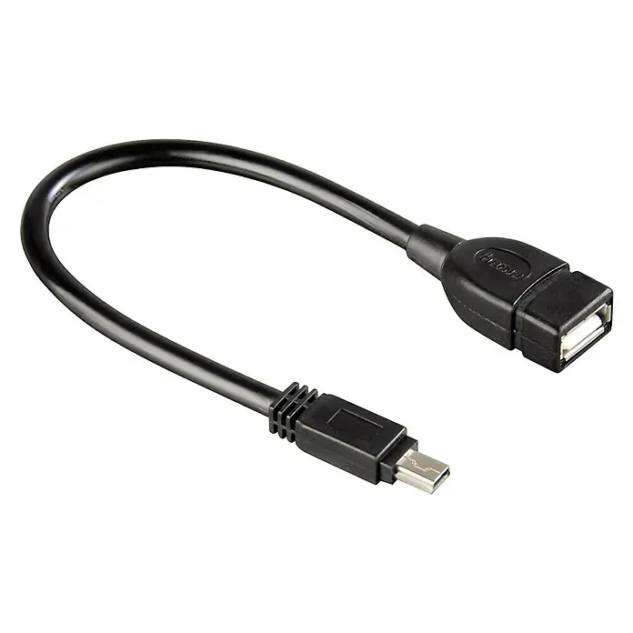 Hama USB-Adapterkabel - Schwarz, USB A-Buchse, USB Mini-B-Stecker