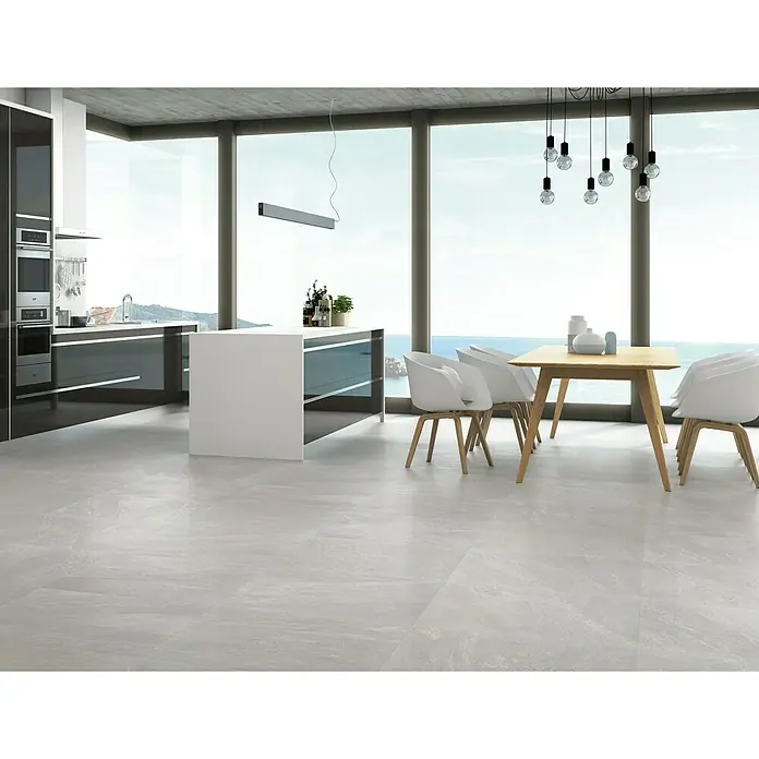 Pavimento porcelánico Milano - 60 x 60 cm, Gris, Rectificado, Efecto piedra