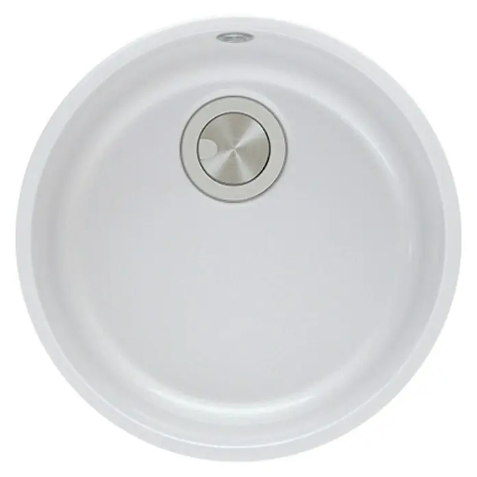 Atron Fregadero encastrable Round - 44,6 x 44,6 cm, 1 cubeta, Acrílico, Blanco